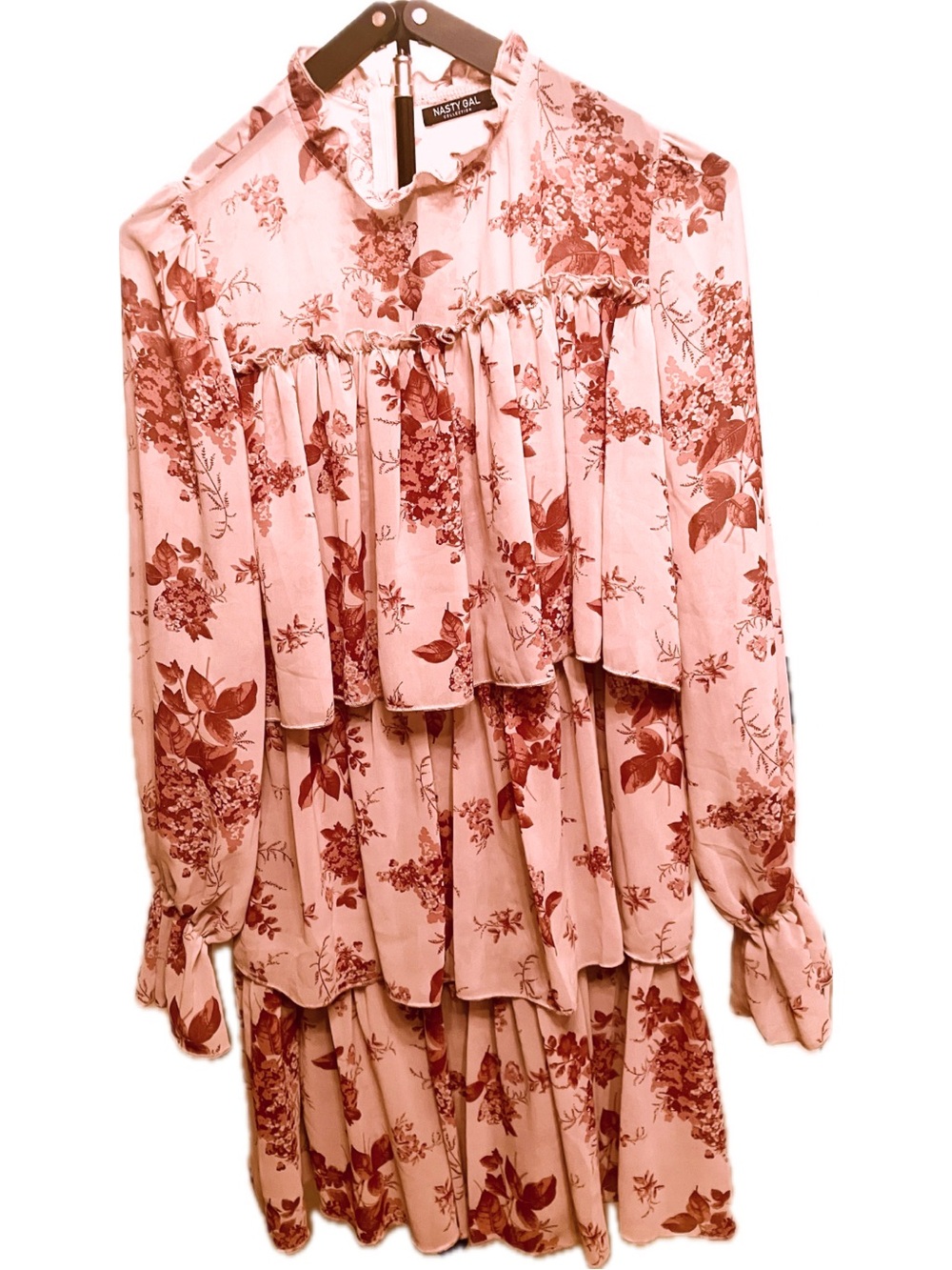 Nasty Gal Floral Tiered Ruffle Mini Dress - Size 6